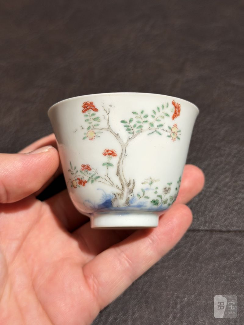 清康熙 五彩“五月石榴”花神杯 - 图10